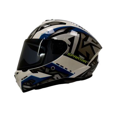 CASCO INTEGRAL SPARTAN DRAKEN JOLLY A11 NEGRO+BALNCO+AZUL